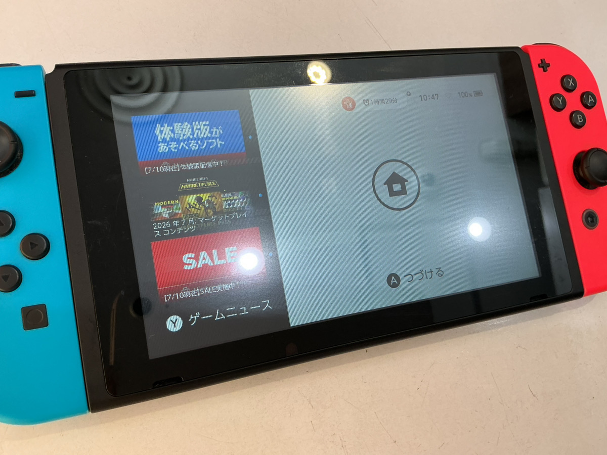 Switchの液晶修理を行いました！